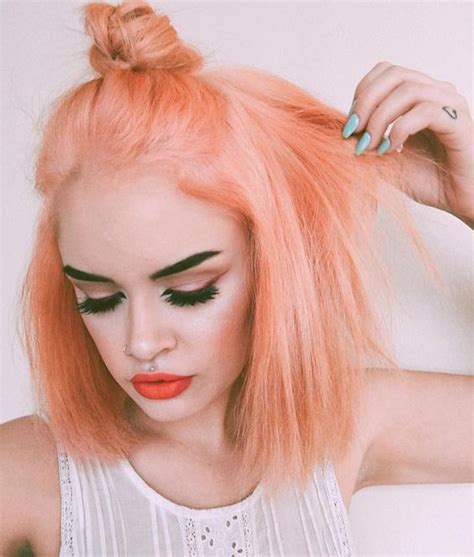 Peach hair color is easier to achieve and maintain than you think—check out advice from experts and photo keep hair looking bright like sienna miller's peach 'do. Peach Hair Color | The Best Looks of the Peach hair Trend