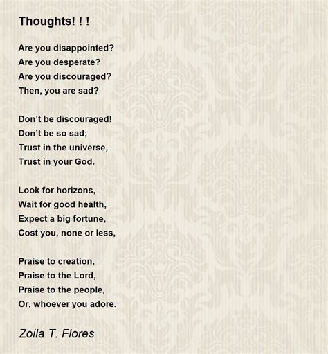 Thoughts Thoughts Poem By Zoila T Flores