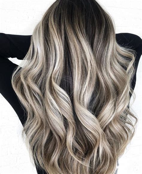 Beautiful Contrast Between The Light Ends And Dark Roots Nice Ash Blonde Balayage Blondeh