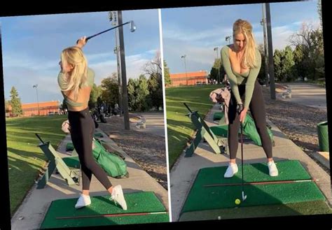 Watch Paige Spiranac Play Golf With Daring Low Cut Top As She Jokes I