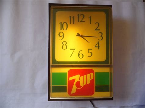 Vintage 7 Up Advertising Lighted Clock By Theposterposter On Etsy