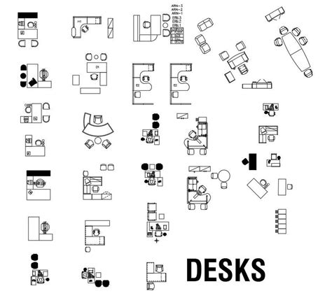 Office Desks CAD Blocks In AutoCAD 2D Drawing Dwg File CAD File Cadbull