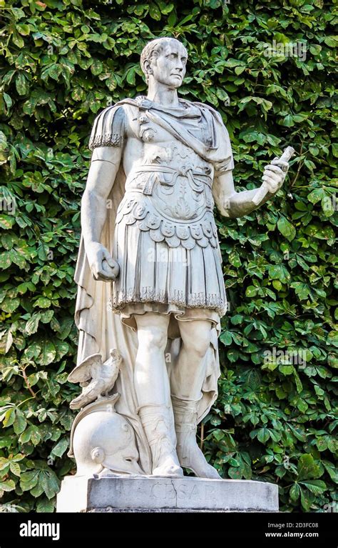Statue Of Gaius Julius Caesar Roman Emperor In The Jardin Des Tuileries Paris France Stock