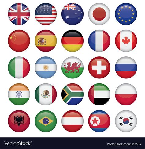 World Flags Vector Round Flat Icons Part 2 Of 4 High