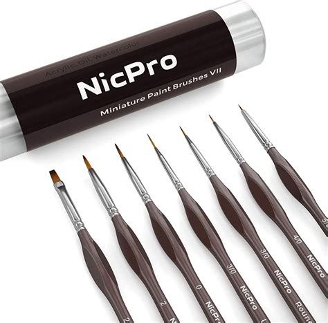 Buy Nicpro Miniature Detail Paint Brush Set 7 Micro Professional Small