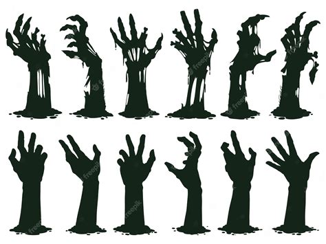 Premium Vector Creepy Zombie Hands Silhouette Crooked Lambs Stick Out