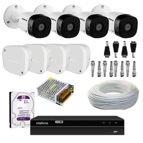 Kit Cftv Com Cameras Bullet Vhl B Full Hd Pir M Intelbras Sertec Solu Es