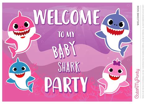 Baby Shark Pink Welcome Poster See More Party Ideas And Share Yours At