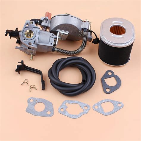 Dual Fuel Carburetor Air Filter Fuel Line Kit For Honda Gx160 Gx200