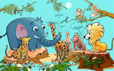 Kebun Binatang Kartun 1000x625 Wallpaper
