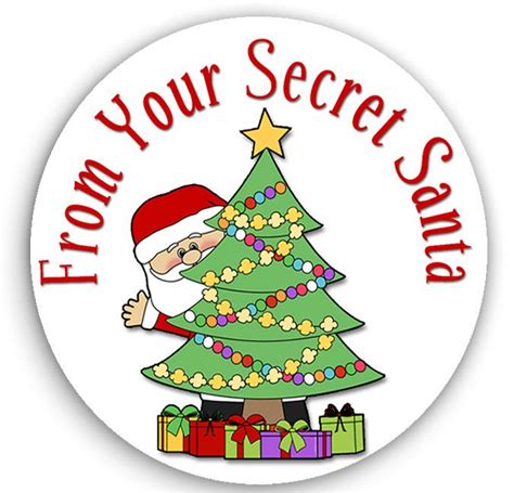 Secret Santa Stickers Christmas T Tags Christmas Etsy Santa T