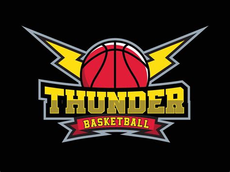 Thunder Basketball Team Sports Logo Vector Template Brand Identity