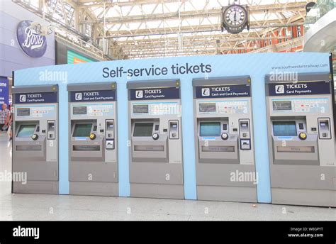 Waterloo Train Station Self Service Ticket Machine Railway London Uk