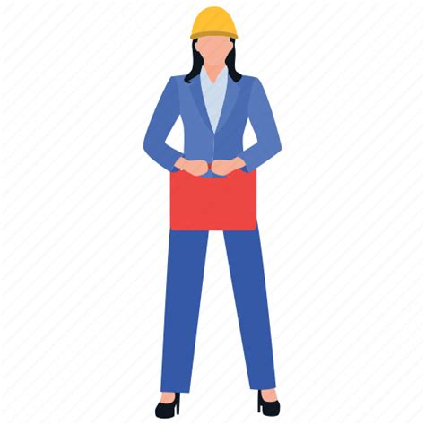 Construction officer, construction planner, female employee, female engineer, female worker icon