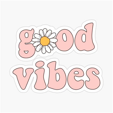 Good Vibes Daisy Sticker By Artbylamia1 Coloring Stickers Preppy
