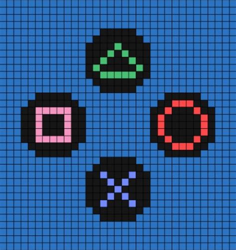 Playstation Button Icons Pixel Art In 2022 Melt Beads Patterns Pixel