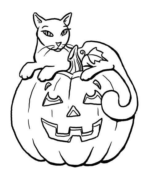 Halloween Black Cat Coloring Pages - Free Printable Coloring Pages