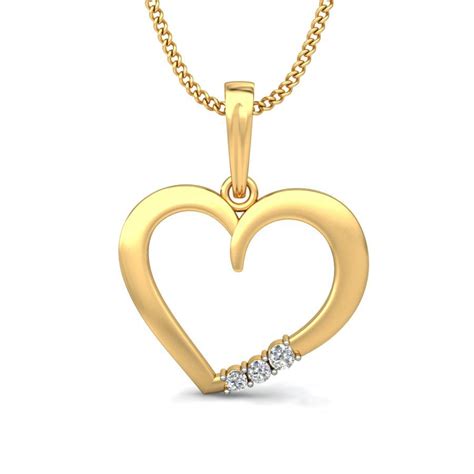 Diamond Heart Shaped Pendant 0.06 Ct Real Certified Diamond Solid Gold | Heart shaped diamond ...