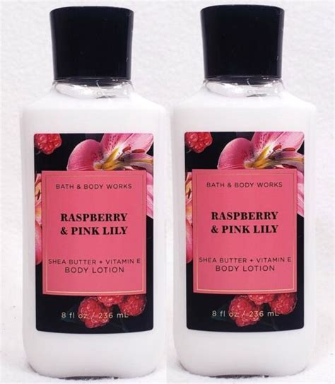 2 Bath And Body Works Raspberry And Pink Lily Moisturizing Hand And Body Lotion Ebay
