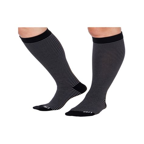 Lish Skinny Stripe Wide Calf Compression Socks Graduated 15 25 Mmhg