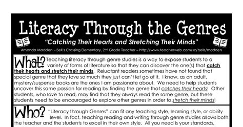 Literacythroughgenreshandoutpdf Teaching Reading Comprehension
