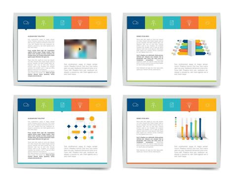 Premium Vector 4 Presentation Business Templates Infographics For