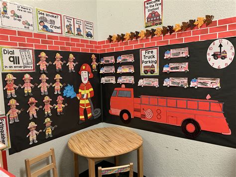 Fire station dramatic play | Dramatic play preschool, Dramatic play activities, Dramatic play