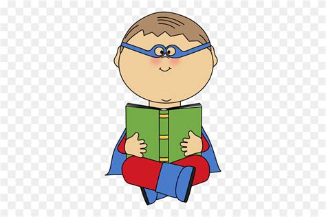 Superhero Clip Art Kids Reading Books Clipart Flyclipart