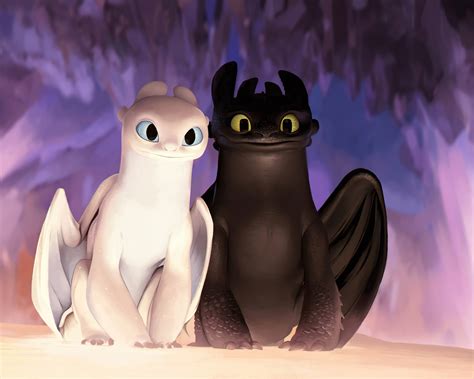 Toothless X Light Fury Wallpaper