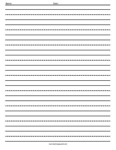 Lined Paper With Lines In The Middle