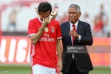 Jonas Gonçalves Oliveira of SL Benfica receives a remembrance at the ...