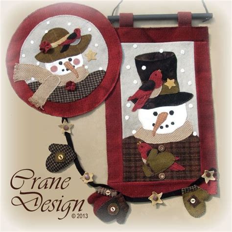 Crane Design By Jan Mott Wool Applique Penny Rug And Punchneedle Patterns