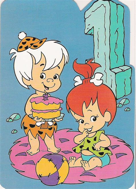 The Flintstones Pebbles And Bamm Bamm Greeting Card 1994 Por Kerrytoonz Good Cartoons Cartoons