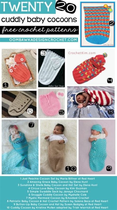20 Free Patterns For Crocheted Baby Cocoons Oombawka Design Crochet