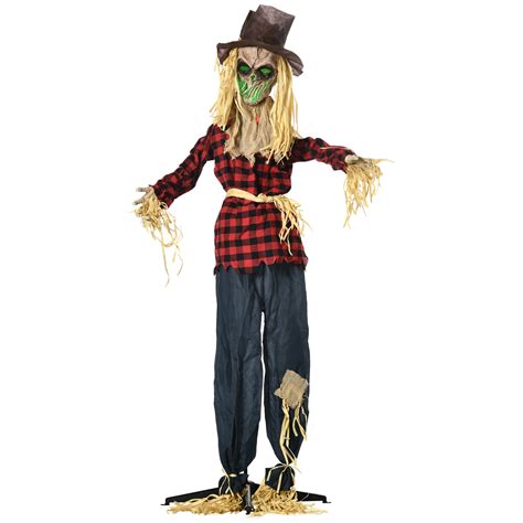Outsunny Life Size Outdoor Halloween Decorations Skeleton Scarecrow