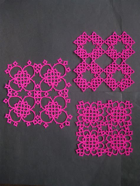 Square Tatting Pieces Tatted With Acrylic Thread Needle Tatting