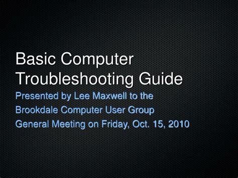 Ppt Basic Computer Troubleshooting Guide Powerpoint Presentation