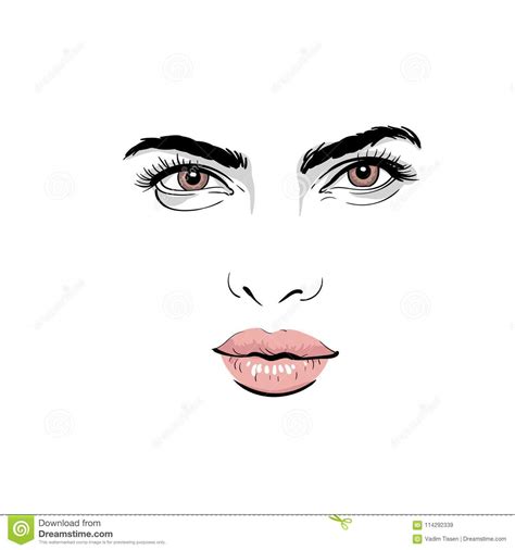 Woman Face Portrait Outlines Digital Sketch Hand Drawing