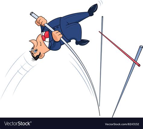 Businessman Doing The Pole Vault 2 Royalty Free Vector Image