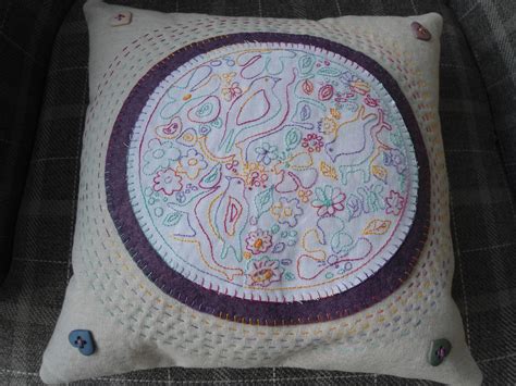 Hand embroidered cushion from a kit | Embroidered cushions, Hand embroidered, Throw pillows