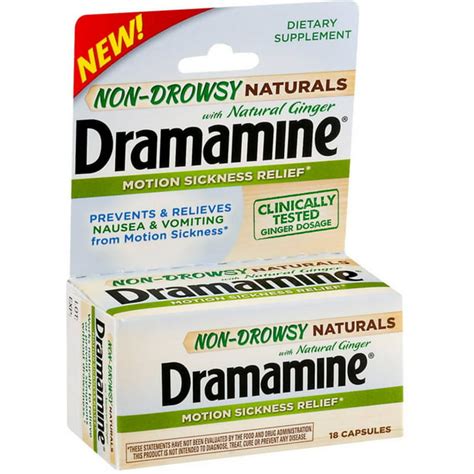 Dramamine Non Drowsy Naturals Motion Sickness Relief Capsules With