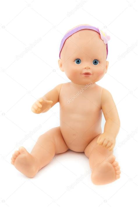 Boneca bebê nu fundo isolado Fotografias de Stock wisanuboonrawd