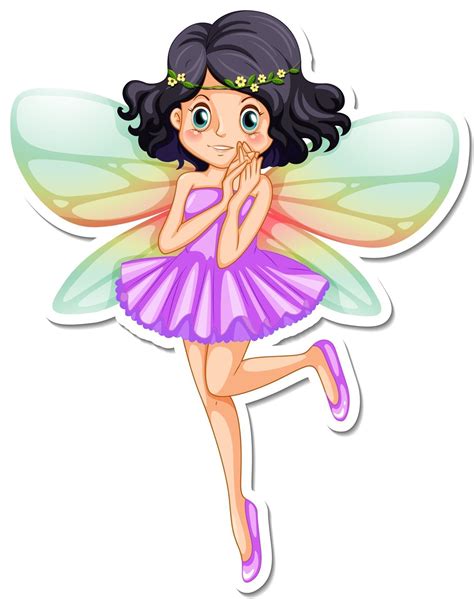 Beautiful Fairy Cartoon Character Sticker 2939404 Vector Art At Vecteezy