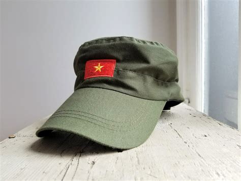 Vintage Vietnam Flag Military Hatarmy Green Militant Capsnap Etsy