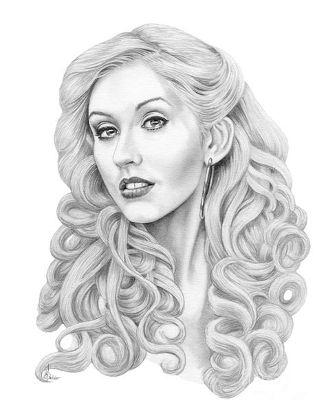 Christina Aguilera Drawing By Murphy Elliott Pixels