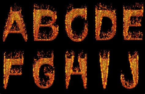 fonts alphabets fire flame golden free image from