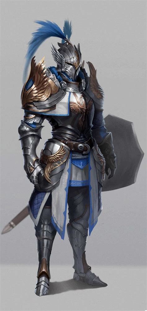 Blue Knight Fantasy Warrior Character Art Fantasy Armor