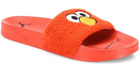 Puma Elmo Sesame Slides In Red Lyst