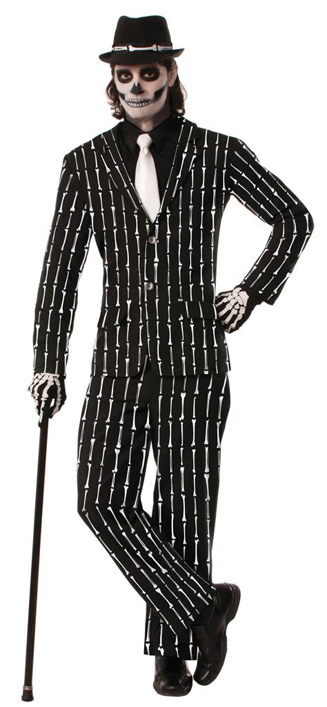 Adult Bone Pin Stripe Men Ghoulish Halloween Costume 5799 The