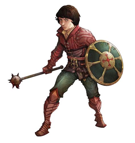 F Halfling Cleric Med Armor Shield Mace Midlvl Artstation Characters